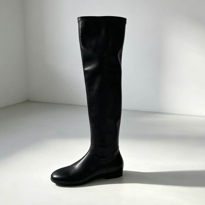Brown Soft Stretch Faux Leathe - Boot Sock Slouchy recension och pris