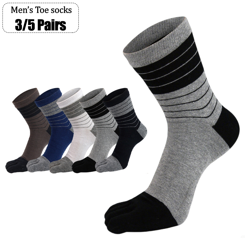 3/5 Pairs Men Five Toe Crew So - Toe Sock Split recension och pris
