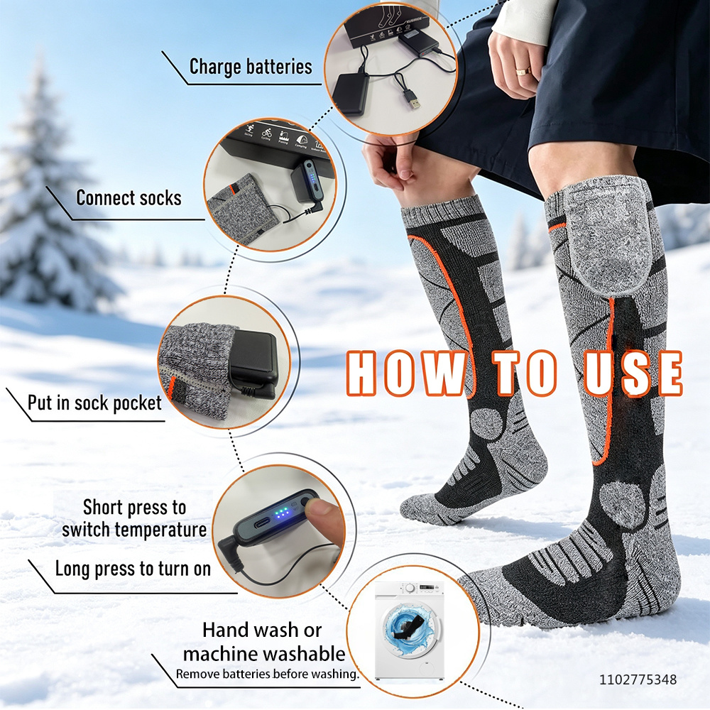 New Heated Socks Rechargeable  - Thermal Sock Winter recension och pris